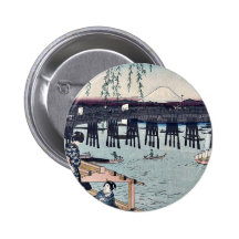 Ryogoku in the eastern capital by Ando, Hiroshige Pinback Buttons