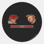 Ryu contra chirrido pegatina redonda