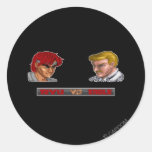 Ryu contra Eagle Pegatina Redonda