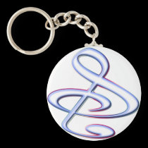 "S", "&", And/Or Treble Clef Musical Note keychains