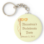 "_____'s Bachelorette Party" - Masquerade Theme Keychains