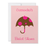 "__'s Bridal Shower" - Umbrella In Chocolate Brown Custom Announcement