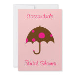 "__'s Bridal Shower" - Umbrella In Chocolate Brown Custom Invite