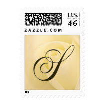 S - Custom Monogram Postage White Rose postage by aslentz S - Custom Monogram Postage White Rose postage