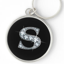 "S" Diamond Bling Keychain
