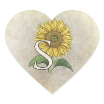 S for Sunflowers Flower Monogram stickers