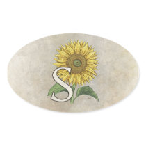 S for Sunflowers Flower Monogram stickers