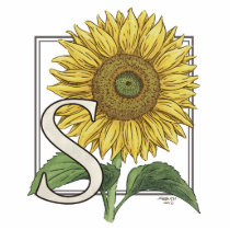 S for Sunflowers Monogram Art Photo Cut Outs