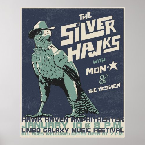 S-hawks concert poster - distressed posters