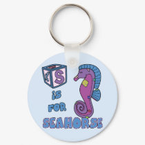 S is for Seahorse Keychain by PatchworkPals S is for Seahorse Keychain