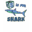 S is for Shark Toddler T-Shirt (White Outline) by PatchworkPals S is for Shark Toddler T-Shirt (White Outline)