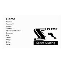 S Is For Speed Skating Business Cards