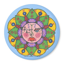 S is for Sun - 3" Round Magnet (light blue)