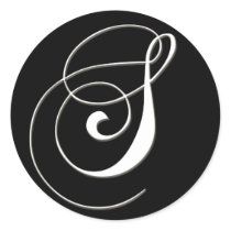S monogram - elegant black and white stickers by aslentz S monogram - elegant black and white stickers