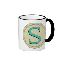 S MONOGRAM LETTER COFFEE MUGS