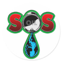 S.O.S. Oil Barrel Earth stickers