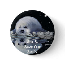 S.O.S. SAVE OUR HARP SEALS buttons by RavenSpiritPrints S.O.S. SAVE OUR HARP SEALS buttons