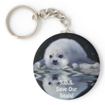 S.O.S. SAVE OUR HARP SEALS KEY CHAINS