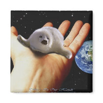 S.O.S. SAVE OUR HARP SEALS magnets by RavenSpiritPrints S.O.S. SAVE OUR HARP SEALS magnets