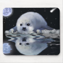 S.O.S. SAVE OUR HARP SEALS MOUSE MATS