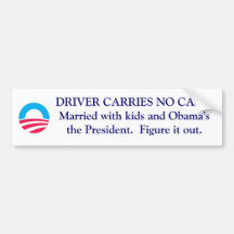 S-RoundObamaSymbol, DRIVER CARRIES NO CASH.Marr... Bumper Sticker