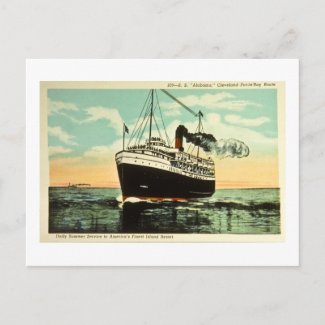S.S. Alabama, Cleveland Put-In-Bay Route postcard