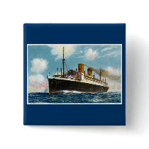 S.S. Stuttgart Luxury Ocean Liner - Vintage Pinback Buttons
