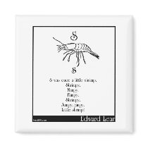 S was once a little shrimp refrigerator magnet