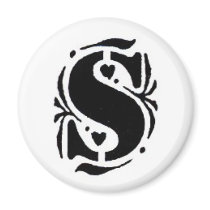 S with heart Magnet