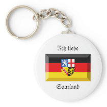Saarland Flag Gem Key Chain
