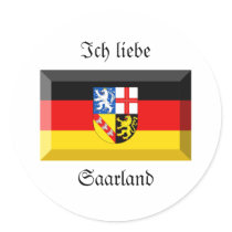 Saarland Flag Gem stickers