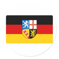 Saarland Flag Round Sticker