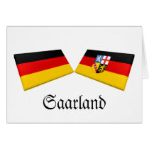 Saarland, Germany Flag Tiles cards