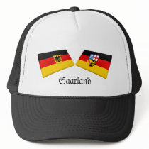 Saarland, Germany Flag Tiles hats