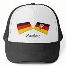 Saarland, Germany Flag Tiles hats