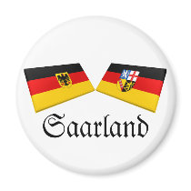 Saarland, Germany Flag Tiles Fridge Magnet