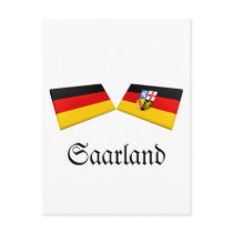 Saarland, Germany Flag Tiles postcards by Vexillophile Saarland, Germany Flag Tiles postcards