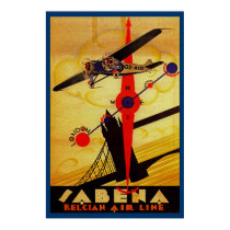 Sabena Art Deco Compass Poster