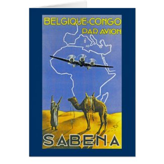 Sabena ~ Belgique Congo card