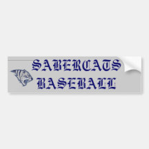 SABERCATS BASEBALL Bumpersticker Bumper Stickers