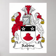 Sabine Family Crest Poster