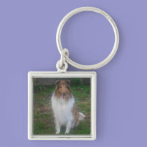 Sable Rough Collie keychains