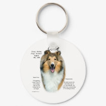 Sable Rough Collie Meet the Breed Keychain
