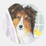 Sable Sheltie Bath Sticker