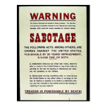 Sabotage Postcard