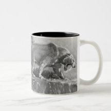 Sabre Tooth Tiger Antique Print Coffee Mug