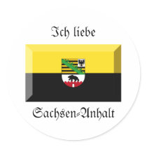 Sachsen-Anhalt Flag Gem stickers by Vexillophile Sachsen-Anhalt Flag Gem stickers
