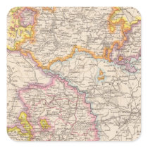 Sachsen, Mecklenburg, Anhalt Atlas Map Square Stickers
