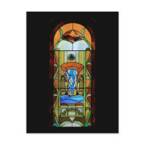 Sacrament of Baptism Stained Glass Art Postcards