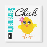 Sacramento CA Chick Fridge Magnet